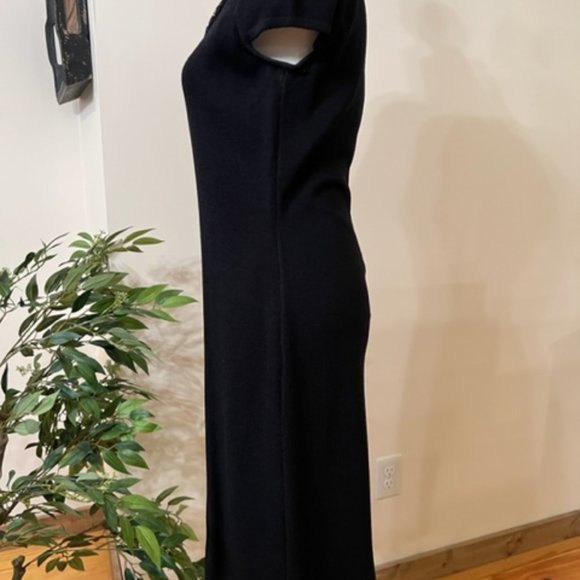 St John Evening Dress with Chalk + Sequin Collar, size 2 - Picture 5 of 14